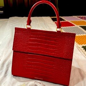 Crossbody / shoulder MODERN PICNIC leather bag medium size red